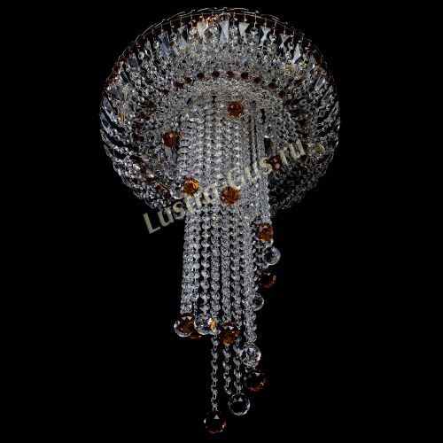 Люстра Анжелика №2 длинная шар 30 мм чайная  в Сочи Гусь Хрустальный