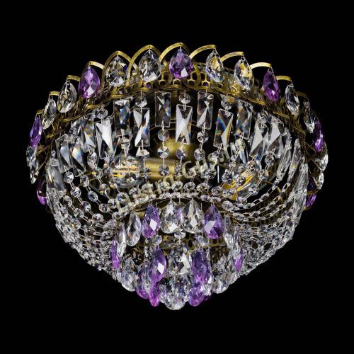 Люстра Астра Бутон №3 фиолетовая под бронзу в Сочи Гусь Хрустальный