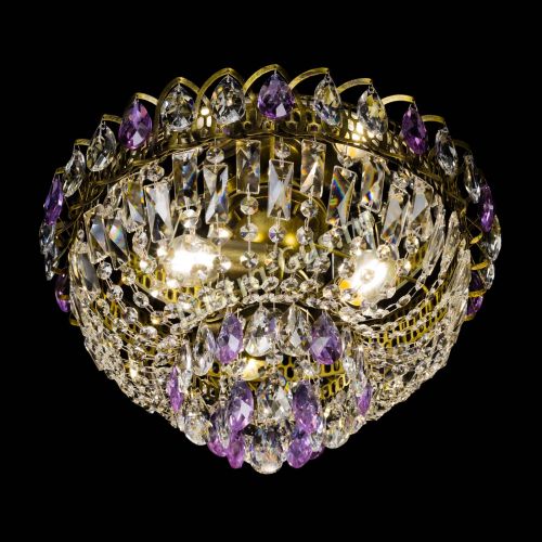 Люстра Астра Бутон №3 фиолетовая под бронзу в Сочи Гусь Хрустальный