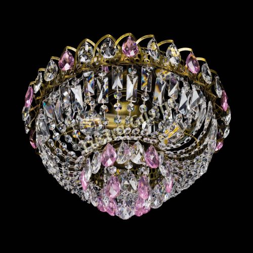 Люстра Астра Бутон №3 розовая под бронзу в Сочи Гусь Хрустальный