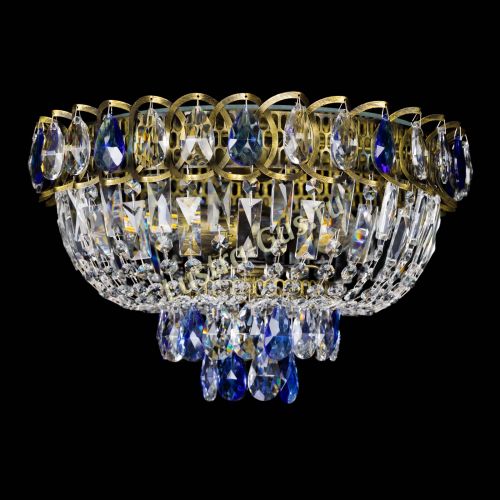 Люстра Астра Бутон №3 синяя под бронзу в Сочи Гусь Хрустальный