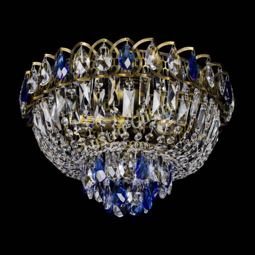 Люстра Астра Бутон №3 синяя под бронзу в Сочи Гусь Хрустальный