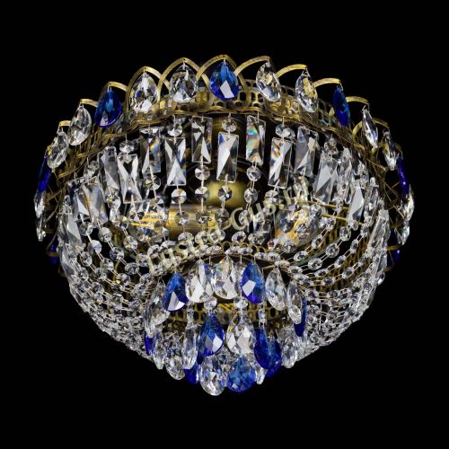 Люстра Астра Бутон №3 синяя под бронзу в Сочи Гусь Хрустальный