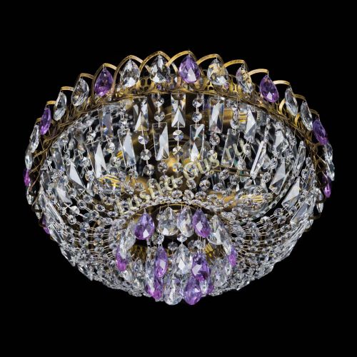 Люстра Астра Бутон №5 фиолетовая под бронзу в Сочи Гусь Хрустальный