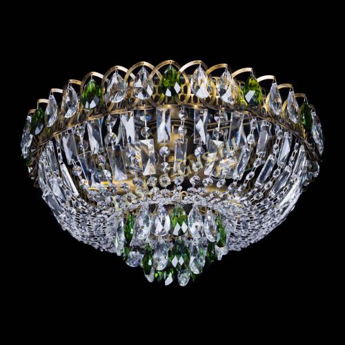 Люстра Астра Бутон №5 зеленая под бронзу в Сочи Гусь Хрустальный