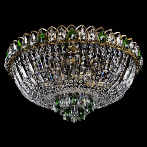 Люстра Астра Бутон №6 под бронзу Зеленая в Сочи Гусь Хрустальный