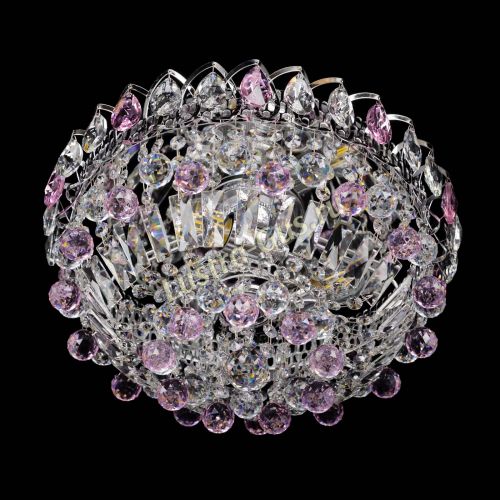 Люстра Астра Шар №3 Розовая в Сочи Гусь Хрустальный