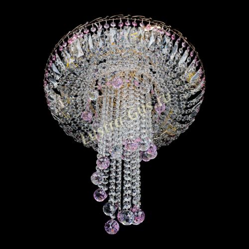 Люстра Диана №6 Шар 30 розовая в Сочи Гусь Хрустальный