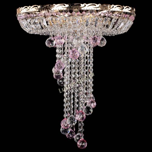 Люстра Диана №6 Шар 40 розовая в Сочи Гусь Хрустальный