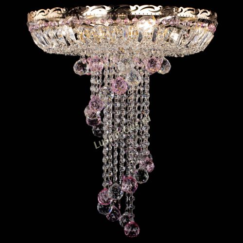 Люстра Диана №6 Шар 40 розовая в Сочи Гусь Хрустальный