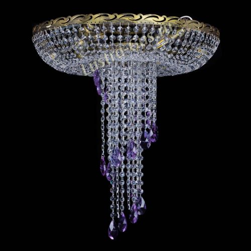 Люстра Диана №6 журавлик фиолетовая под бронзу  в Сочи Гусь Хрустальный