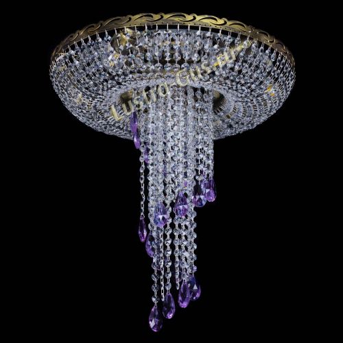 Люстра Диана №6 журавлик фиолетовая под бронзу  в Сочи Гусь Хрустальный