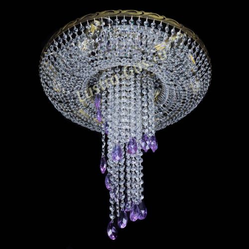 Люстра Диана №6 журавлик фиолетовая под бронзу  в Сочи Гусь Хрустальный
