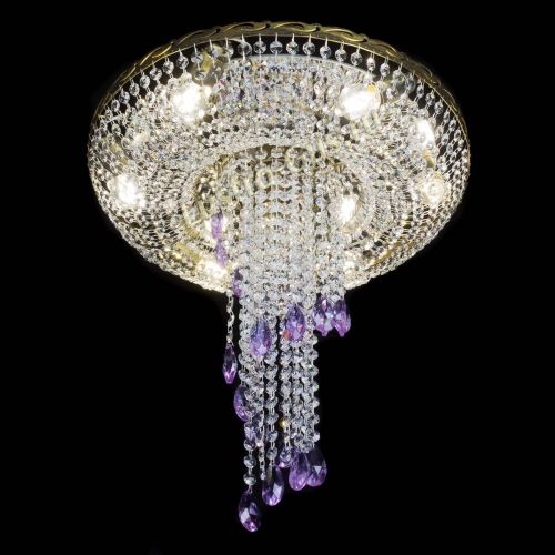 Люстра Диана №6 журавлик фиолетовая под бронзу  в Сочи Гусь Хрустальный