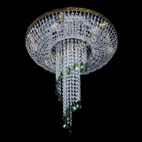 Люстра Диана №6 журавлик зеленая под бронзу  в Сочи Гусь Хрустальный