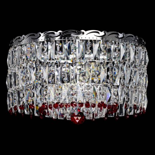 Люстра Диана Пластинка №3 красная в Сочи Гусь Хрустальный