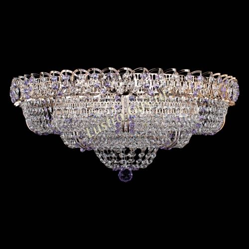 Люстра Двойное Кольцо Классика №6 фиолетовая в Сочи Гусь Хрустальный