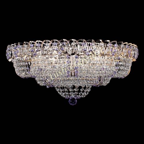 Люстра Двойное Кольцо Классика №6 фиолетовая в Сочи Гусь Хрустальный