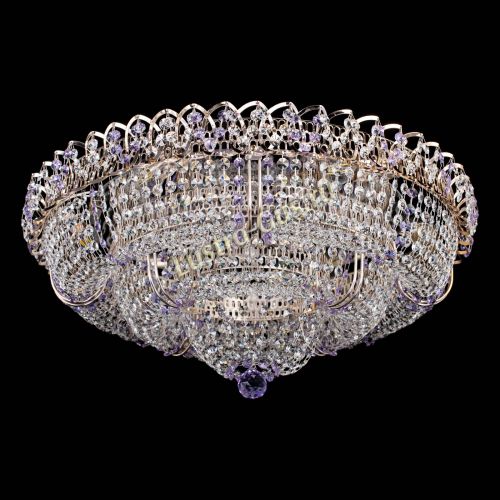 Люстра Двойное Кольцо Классика №6 фиолетовая в Сочи Гусь Хрустальный