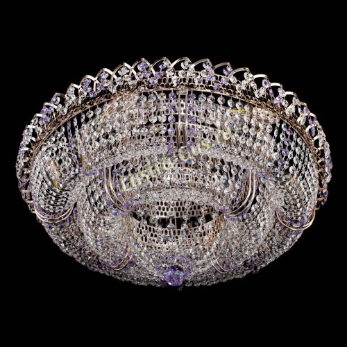 Люстра Двойное Кольцо Классика №6 фиолетовая в Сочи Гусь Хрустальный