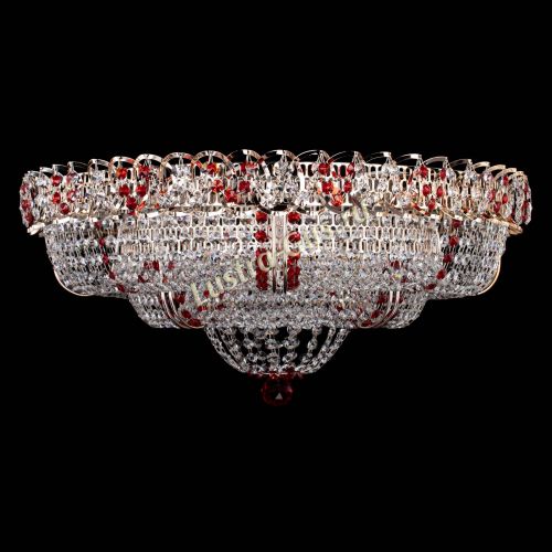 Люстра Двойное Кольцо Классика №6 красная в Сочи Гусь Хрустальный