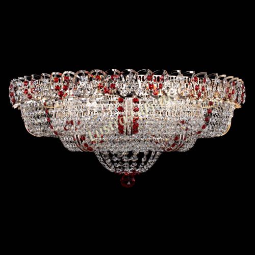 Люстра Двойное Кольцо Классика №6 красная в Сочи Гусь Хрустальный