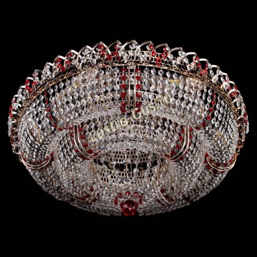 Люстра Двойное Кольцо Классика №6 красная в Сочи Гусь Хрустальный