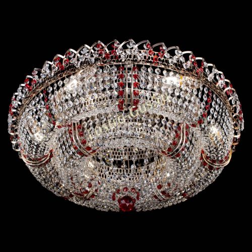 Люстра Двойное Кольцо Классика №6 красная в Сочи Гусь Хрустальный