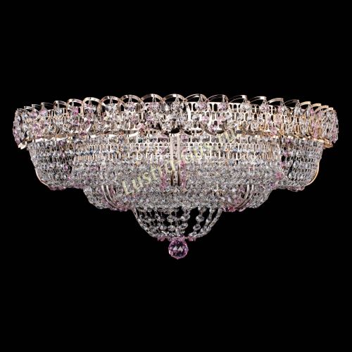 Люстра Двойное Кольцо Классика №6 розовая в Сочи Гусь Хрустальный