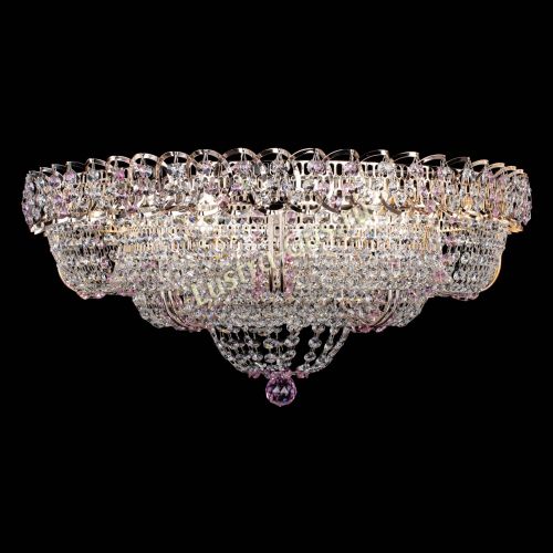 Люстра Двойное Кольцо Классика №6 розовая в Сочи Гусь Хрустальный