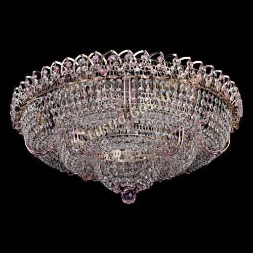 Люстра Двойное Кольцо Классика №6 розовая в Сочи Гусь Хрустальный