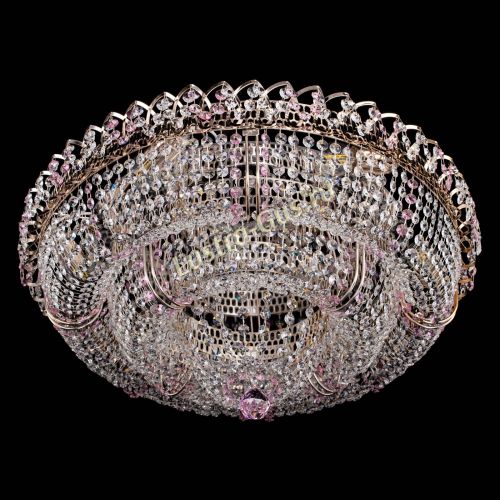 Люстра Двойное Кольцо Классика №6 розовая в Сочи Гусь Хрустальный