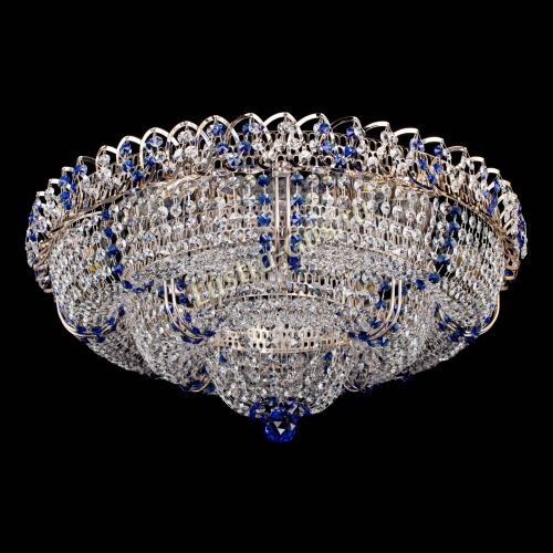 Люстра Двойное Кольцо Классика №6 синяя в Сочи Гусь Хрустальный