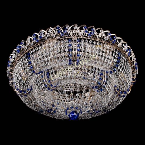 Люстра Двойное Кольцо Классика №6 синяя в Сочи Гусь Хрустальный