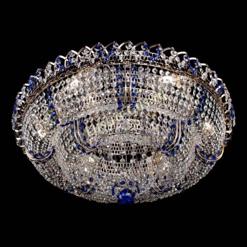 Люстра Двойное Кольцо Классика №6 синяя в Сочи Гусь Хрустальный