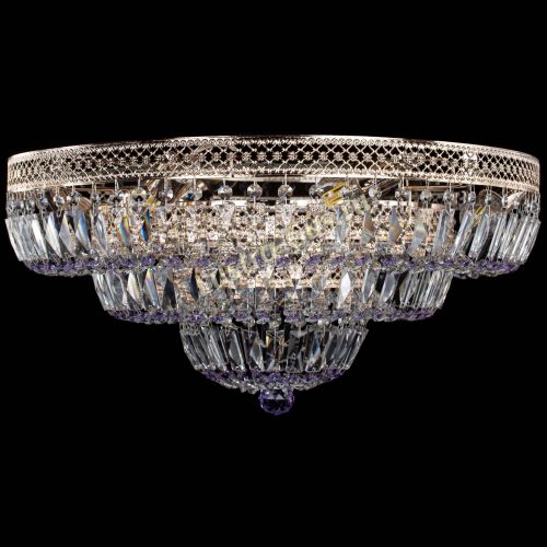 Люстра Двойное Кольцо Венеция фиолетовая в Сочи Гусь Хрустальный