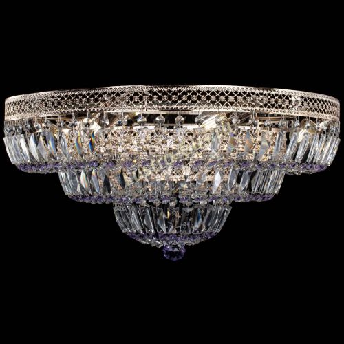 Люстра Двойное Кольцо Венеция фиолетовая в Сочи Гусь Хрустальный