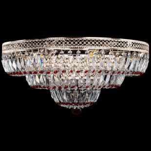 Люстра потолочная Двойное Кольцо Венеция красная