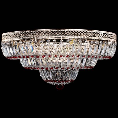 Люстра Двойное Кольцо Венеция красная в Сочи Гусь Хрустальный