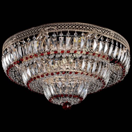 Люстра Двойное Кольцо Венеция красная в Сочи Гусь Хрустальный