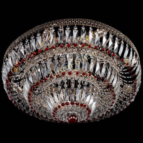 Люстра Двойное Кольцо Венеция красная в Сочи Гусь Хрустальный