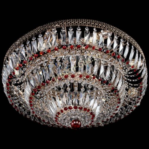 Люстра Двойное Кольцо Венеция красная в Сочи Гусь Хрустальный