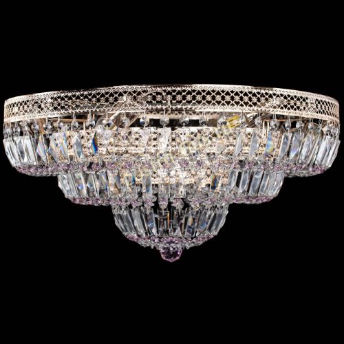 Люстра Двойное Кольцо Венеция розовая в Сочи Гусь Хрустальный