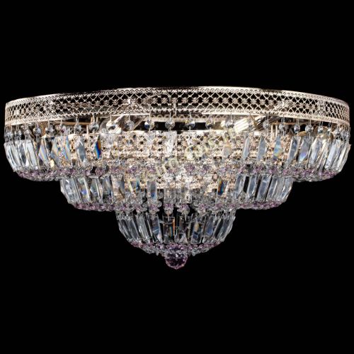 Люстра Двойное Кольцо Венеция розовая в Сочи Гусь Хрустальный