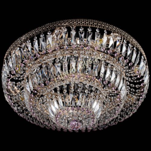 Люстра Двойное Кольцо Венеция розовая в Сочи Гусь Хрустальный