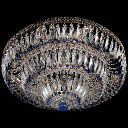 Люстра Двойное Кольцо Венеция синяя в Сочи Гусь Хрустальный