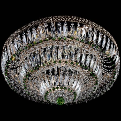 Люстра Двойное Кольцо Венеция зеленая в Сочи Гусь Хрустальный