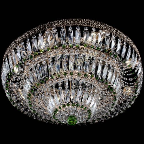 Люстра Двойное Кольцо Венеция зеленая в Сочи Гусь Хрустальный