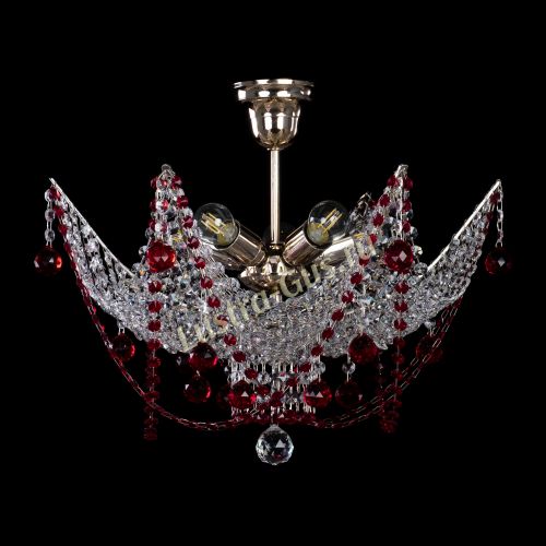 Люстра Элина №2 красная в Сочи Гусь Хрустальный