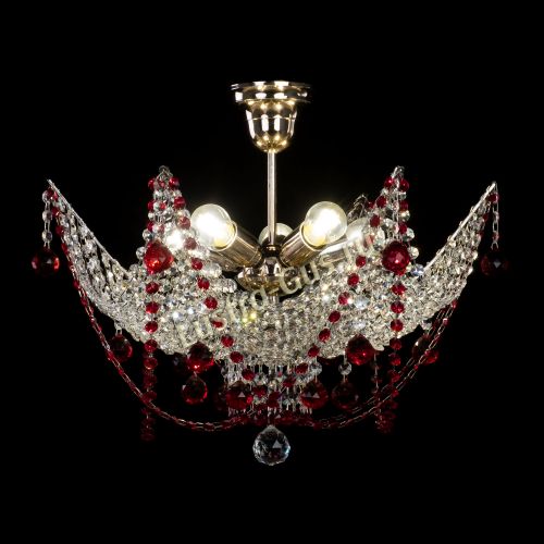 Люстра Элина №2 красная в Сочи Гусь Хрустальный